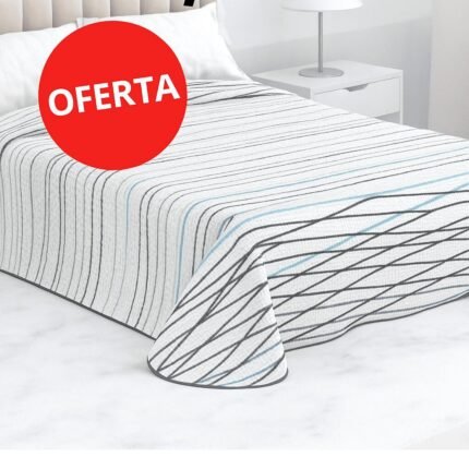 Colcha de verano económica Coral en Gris, ligera  Fresca, transpirable y barata para tu cama.