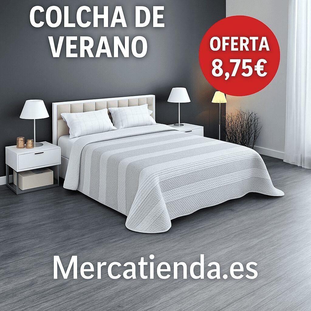 Colcha de verano económica Alaska en Gris, ligera Fresca, transpirable y barata para tu cama.