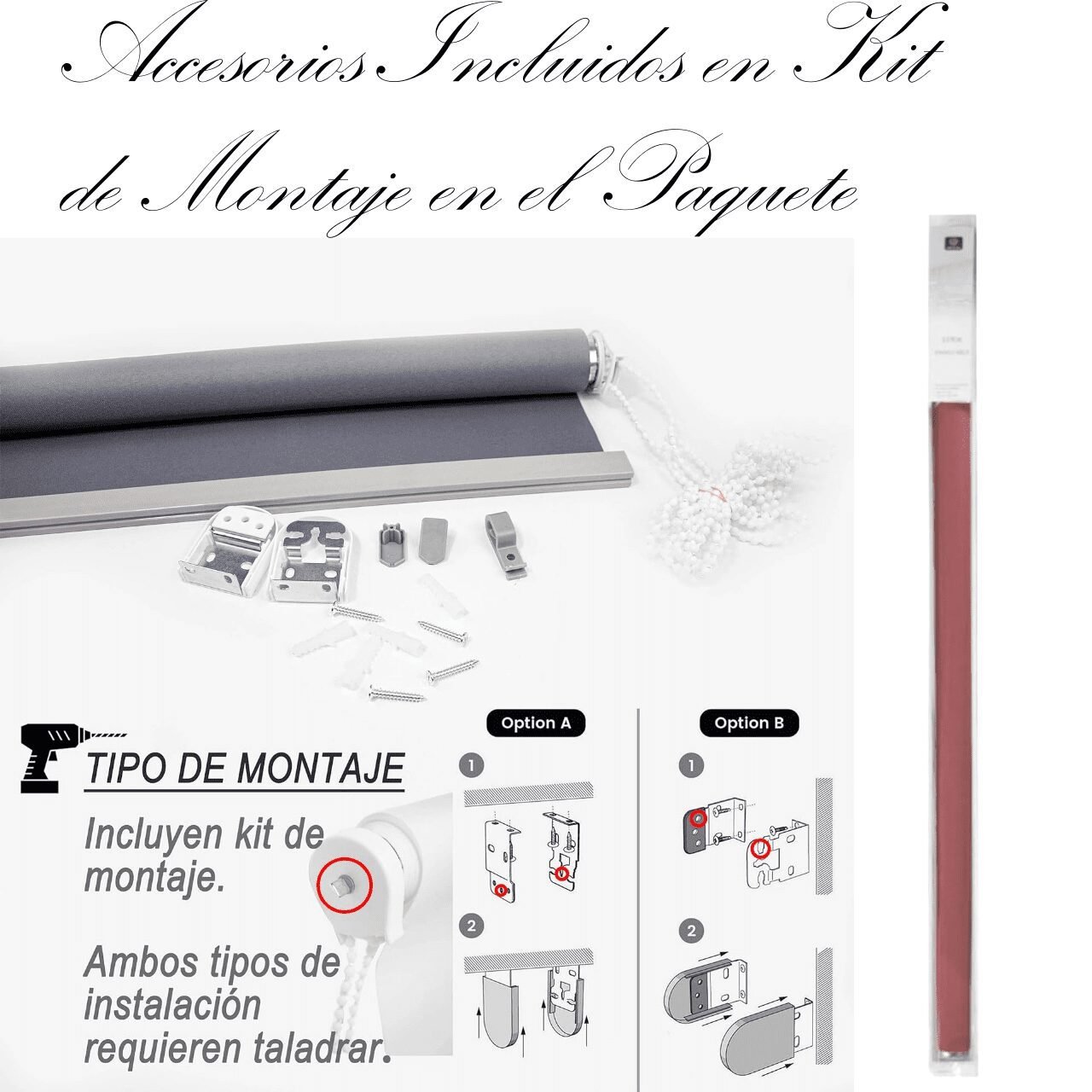 Estor enrollable Rosa fuerte y: elegante y moderno en varias medidas. - Imagen 7