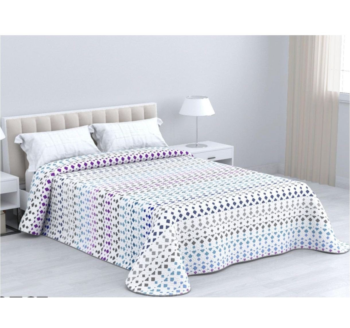 Colcha de verano económica en Gris, Atenea ligera Fresca, transpirable y barata para tu cama - Imagen 9