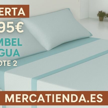 Juego de Sábanas Verano Microfibra Tacto Algodón | Ambel Agua | Lote 2 | Anti-bolitas | Mercatienda.es