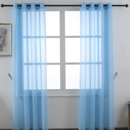 Cortinas translúcidas para salón o dormitorio de 140x260 cm con visillo liso y gasa fina.