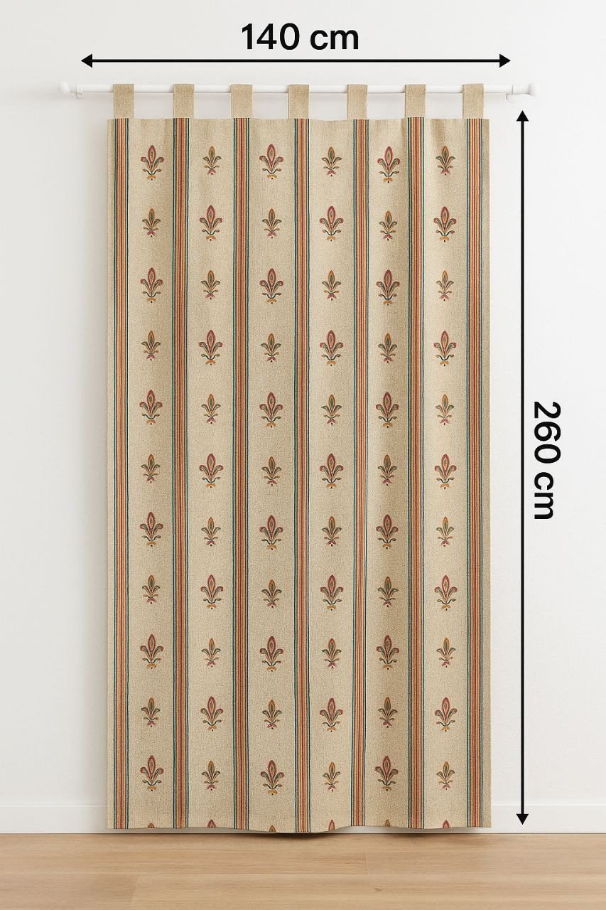 Cortina alpujarreña Flor de Lys Granate 140×260 cm