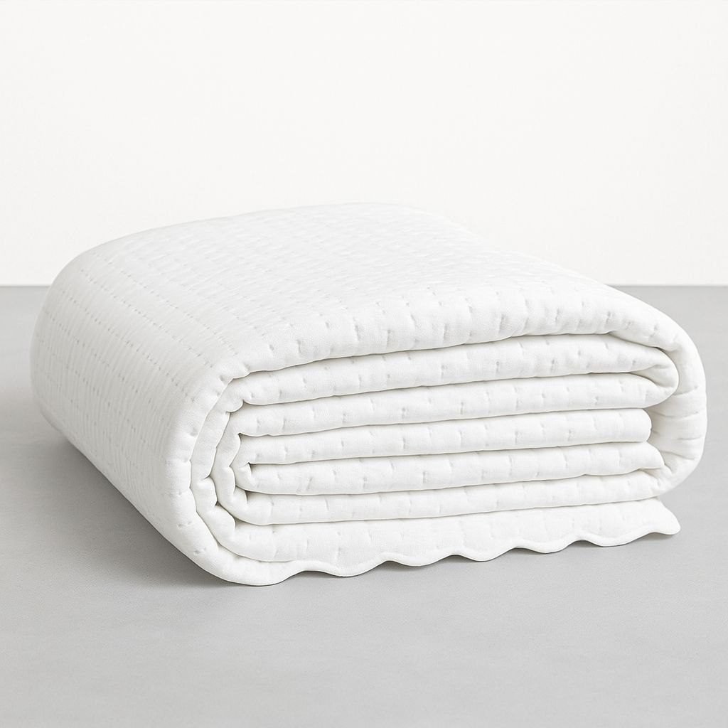 Colcha Bouti Dina Blanca con Volante – Tacto Extra Suave y Diseño Elegante – Disponible en Todas las Medidas - Imagen 3