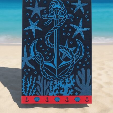 Toalla playa XXL de 180x100 cm, algodón egipcio de alta calidad. Suave, absorbente | Ideal para piscina o vacaciones.