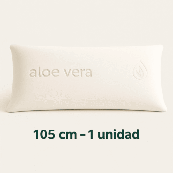 Almohada Viscoelástica Aloe Vera | Núcleo de Alta Densidad, Funda Extraíble y Transpirable | Antialérgica, Ergonómica y con Tratamiento Calmante | Hecha en España