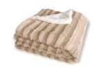 Manta de sofá de visón de pelo con sherpa para cama calentita y mimosa decorativa las mejores compañera viaje son decorativa mimosa en 4 Tamaños Color Beige.