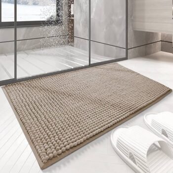 Alfombra  Baño ,Cocina ,Mascota, En Tostado, Antideslizante, Multifuncional ,Felpa Microfibra Chinilla, Suave, Cómoda Y Súper Absorbente Hay Dos Medidas (40X60cm Y 50X70cm).