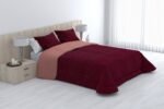 Edredón Sherpa Nórdico Burdeos Jacquard Liso: Sedalina Tacto Peluche, Sherpa Interior, 600grs Gramaje, 260cm Largo + Fundas Almohadas Regalo 50x70cm.