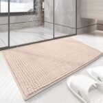 Alfombra Baño ,Cocina ,Mascota, En Beis Claro, Antideslizante, Multifuncional ,Felpa Microfibra Chenilla.