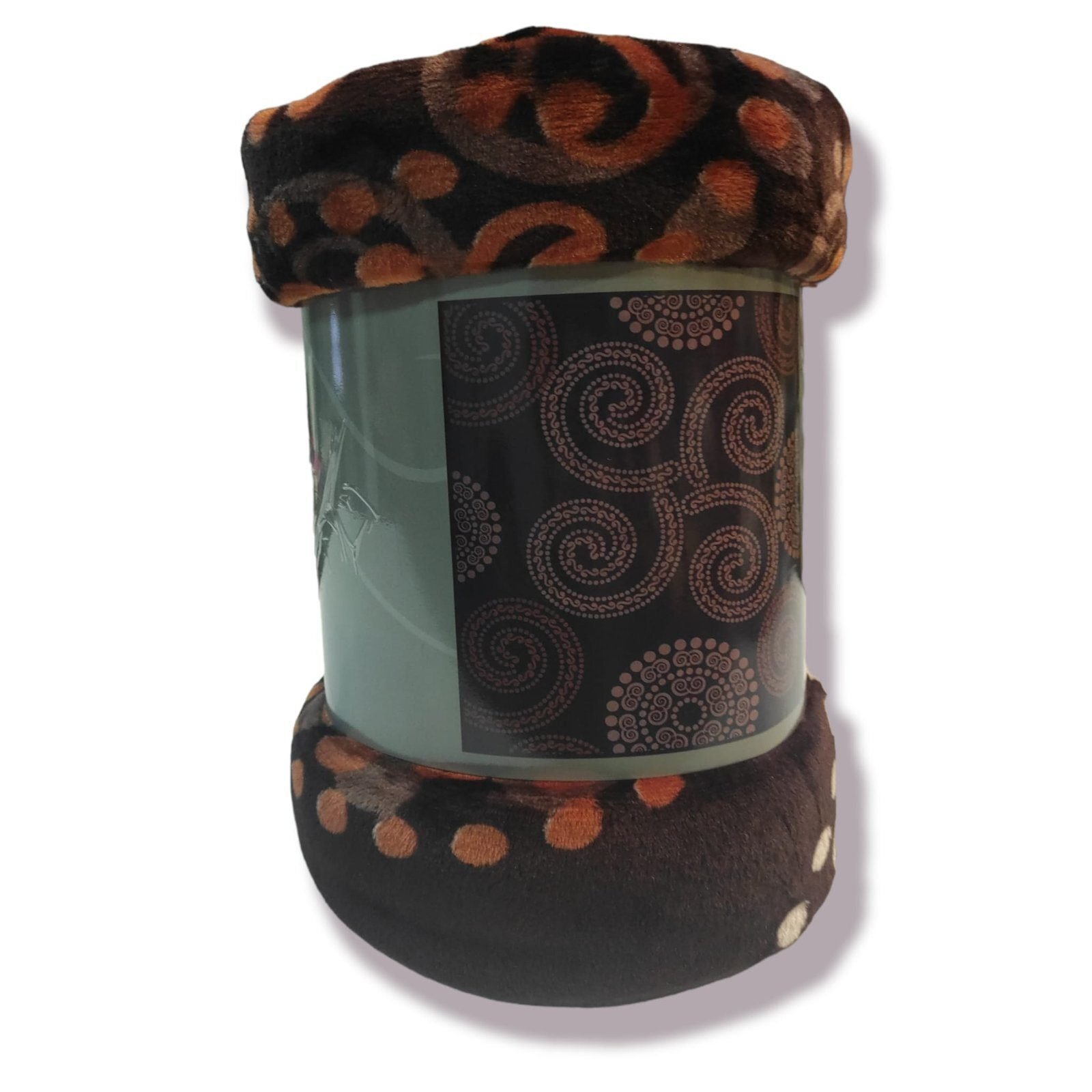 Manta Terciopelo Sofá y Cama de otoño e invierno, Térmica tacto suave de 220 x 240 cm Modelo 09 Marrón y Beige de 360g/m2.