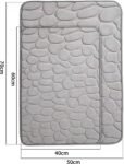 Alfombra Baño Color Sólido Granate Antideslizante Alfombra Suave Absorbente con Dibujo Geométrico para Baño Dormitorio Pasillo Sala de Estar Cocina Hay dos Medidas (40 x 60 cm y 50 x 70 cm).