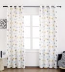 Cortinas Infantiles y Juvenil en Verde y Amarillo cada Panel de Medidas 140x260cm  Estampado de Estrellas para Habitación
