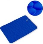 Alfombra Baño Color Sólido Azulón Antideslizante Alfombra Suave Absorbente con Dibujo Geométrico para Baño Dormitorio Pasillo Sala de Estar Cocina Hay dos Medidas (40 x 60 cm y 50 x 70 cm)