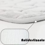 Alfombra Baño Color Sólido Azulón Antideslizante Alfombra Suave Absorbente con Dibujo Geométrico para Baño Dormitorio Pasillo Sala de Estar Cocina Hay dos Medidas (40 x 60 cm y 50 x 70 cm)