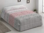 Edredón conforter Estampado NAYMA GRIS con Presilla de botón en Las Esquinas y caída de 50cm para Mejor Ajuste de la Cama.