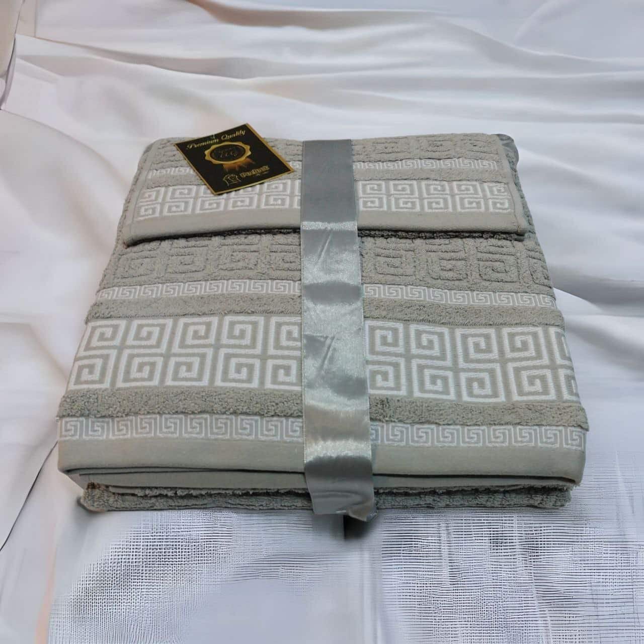 Toallas de baño de 100 algodón Portugués de alta calidad Juego de toallas Grego en Gris gruesas y duraderas de 600g.
