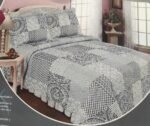Colcha bouti cosida Tacto algodón para Cama de 135 y 150cm con Dos Fundas de 50 x 70 cm de Regalo.