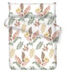 juego funda nórdica con bajera completo Diseño hoja Tejido 50% algodón, 50% poliéster.