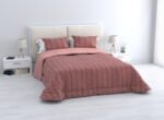 Edredón Sherpa Nórdico Cama Rosa Jacquard Espiga: Sedalina Tacto Peluche, Sherpa Interior, 600grs Gramaje, 260cm Largo + Fundas Almohadas Regalo 50x70cm.
