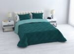 Edredón Visón Sherpa Cama 90-150cm Azul Aqua: Diamond Tacto Peluche, Sherpa Interior, 600grs Gramaje, 260cm Largo + Fundas Almohadas Regalo 50x70cm.
