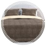 Edredón Sherpa Nórdico Marrón Jacquard Waves: Sedalina Tacto Peluche, Sherpa Interior, 600grs Gramaje, 260cm Largo + Fundas Almohadas Regalo 50x70cm.
