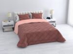 Edredón Visón Sherpa Cama 90-150cm Rosa Gold: Diamond Tacto Peluche, Sherpa Interior, 600grs Gramaje, 260cm Largo + Fundas Almohadas Regalo 50x70cm.