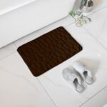 Alfombra Baño Color Sólido Marrón Antideslizante Alfombra Suave Absorbente con Dibujo Geométrico para Baño Dormitorio Pasillo Sala de Estar Cocina Hay dos Medidas (40 x 60 cm y 50 x 70 cm).