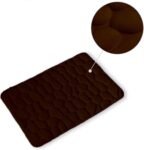 Alfombra Baño Color Sólido Marrón Antideslizante Alfombra Suave Absorbente con Dibujo Geométrico para Baño Dormitorio Pasillo Sala de Estar Cocina Hay dos Medidas (40 x 60 cm y 50 x 70 cm).