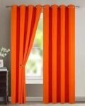 Cortina Naranja Lisa Semi Opaca 140x260 cm con Ojales – Para Salón y Dormitorio.