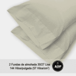 Fundas de Almohada Crema 50P Polialgodón 144 Hilos