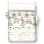 funda nórdica para cama de 90cm princesas juego con bajera 3 piezas juvenil Tejido 50% algodón