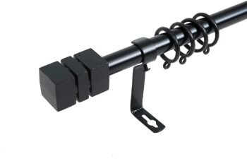 Barra Extensible para Cortina Negra 19-16mm + Soportes