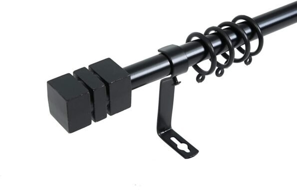Barra Extensible para Cortina Negra 19-16mm + Soportes