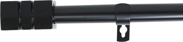 Barra Extensible para Cortina Negra 19-16mm + Soportes