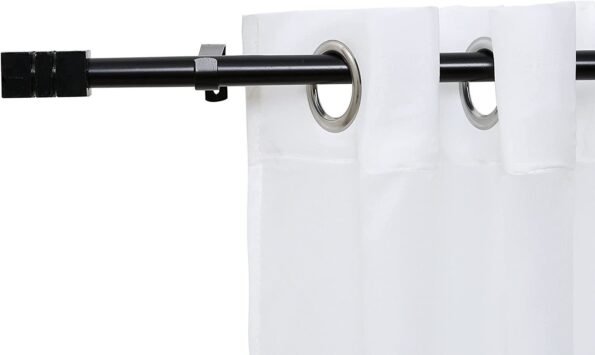 Barra Extensible para Cortina Negra 19-16mm + Soportes