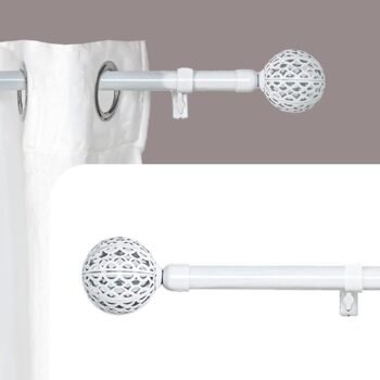 Barra Extensible Blanca para Cortina 19-16mm Rústica