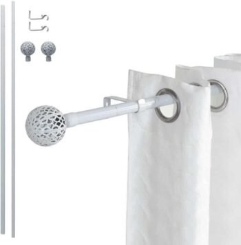 Barra Extensible Blanca para Cortina Estilo Rústico 19-16mm
