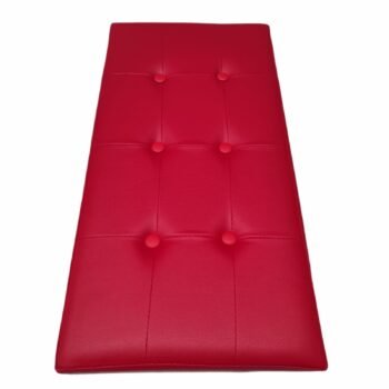 Baúl Puff pulí piel Taburete para almacenaje Plegable en Rojo, 76 x 38 x 38 cm.