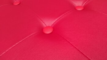 Baúl Puff pulí piel Taburete para almacenaje Plegable en Rojo, 76 x 38 x 38 cm.