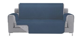 Cubre sofá reversible acolchada Livina Azul reversible Perla color diferente por los 2 lados cada funda tiene tacto suave y agradable.