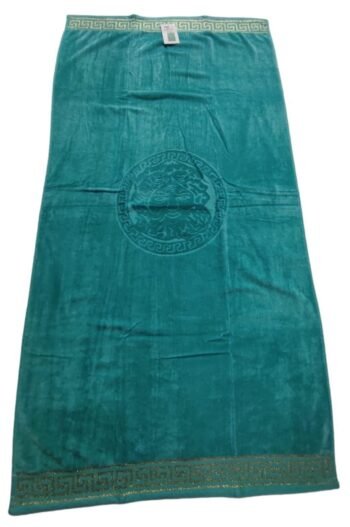 Toalla de baño y Playa 100% algodón Egipcio gran absorción con motivos Egipcio Color Aqua Medidas 90_x_175 cm.