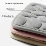 Alfombra Baño Color Sólido Blanco Antideslizante Alfombra Suave Absorbente con Dibujo Geométrico para Baño Dormitorio Pasillo Sala de Estar Cocina Hay dos Medidas (40 x 60 cm y 50 x 70 cm).