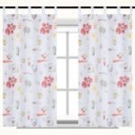 cortina de cocina estampadas con presillas translucidas para cocina decoración de ventanas, varios altos desde 140cm hasta 220 cm.