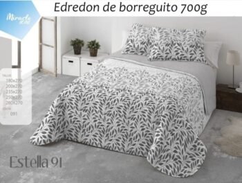 Edredón de Invierno Gris Sedalina 700 gr: Con Sherpa y Cuadrantes Regalo 50x70cm