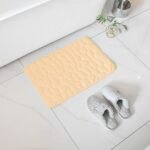 Alfombra Baño Color Sólido Beis claro Antideslizante Alfombra Suave Absorbente con Dibujo Geométrico para Baño Dormitorio Pasillo Sala de Estar Cocina Hay dos Medidas (40 x 60 cm y 50 x 70 cm).