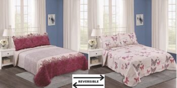 Colcha bouti cosida reversible cubre cama con Fundas 50x70cm para Primavera/Verano/otoño.