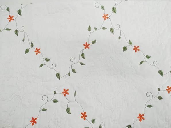 Colcha Bouti Cama Cubrecama Bordada Cosida con Fundas para Primavera/Verano/otoño,(D-2629) Naranja .