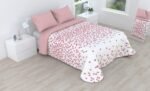 Colcha bouti marca Victorio & Lucchino cosida reversible cubre cama con Fundas 50x70 cm modelo Celia Color Rosa para primavera / verano / otoño
