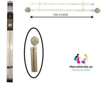 Barra de Cortina Doble Extensible 120-210 cm | Compra Ya